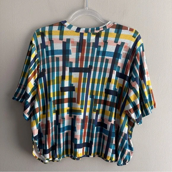 Henrik Vibskov Stone Grabber Tee Womens M/L Multicolor Geometric 100% Tencel - Picture 2 of 9